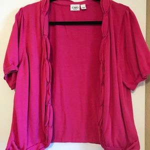 Pink shrug w braid detailing